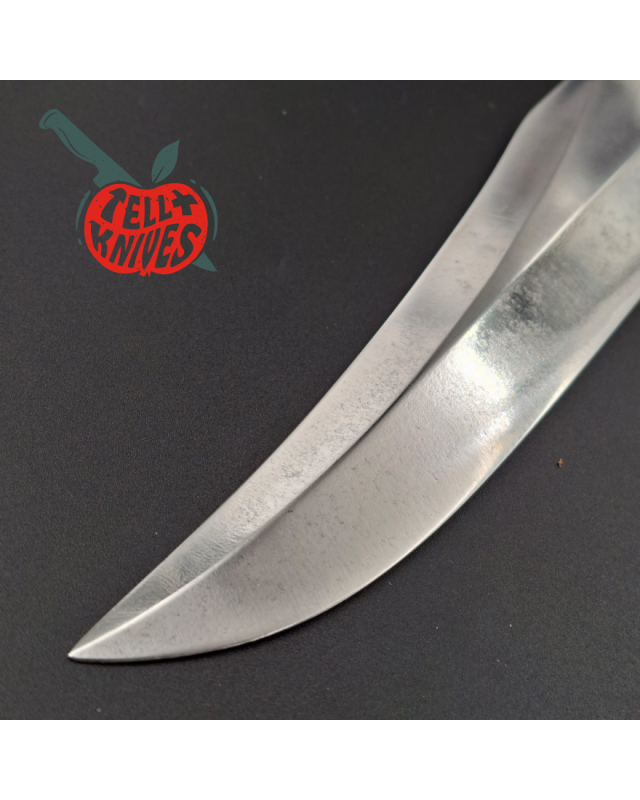 Randall Model 12-13 Thorp forged carbon steel walnut wood handle handle brass guard and pommel brown leather sheath