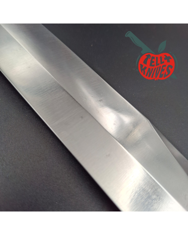 Randall Model 12-13 Thorp forged carbon steel walnut wood handle handle brass guard and pommel brown leather sheath