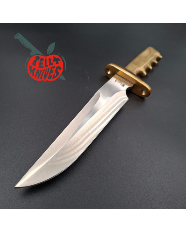 Trench Knife Custom Vintage 80ies RIGID blade SEKI Japan Swiss Legal Fighting Knife Brass handle