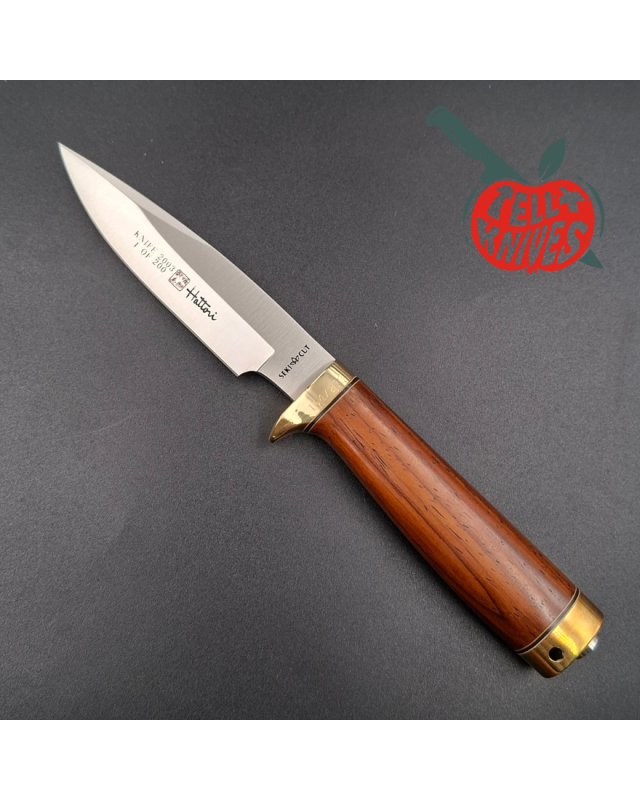 Hattori fixed blade "2003 HA6-4 Knife of the Year" VG-10 stainless steel brass guard and pommel cocobolo wood