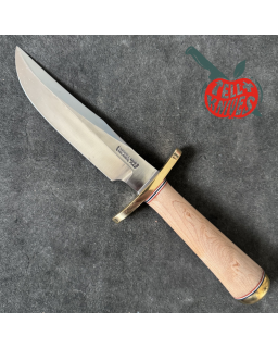Randall Made Knives Model 12 - 6 Little Bear forged carbon steel concave shape Maple wood handle Forward curved brass hilt