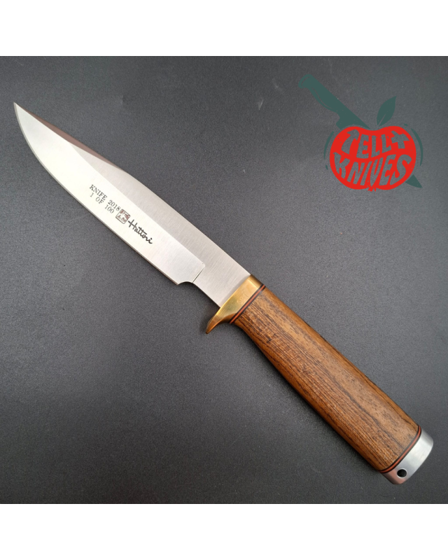 Hattori fixed blade 2018 Limited Edition 100pces Knife of the Year AUS-8 stainless steel brass guard and pommel bocote wood