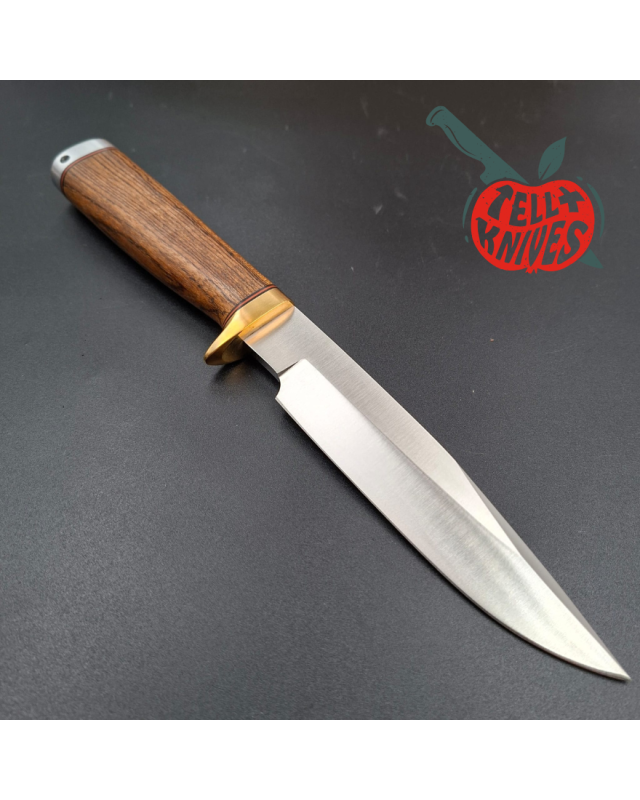 Hattori fixed blade 2018 Limited Edition 100pces Knife of the Year AUS-8 stainless steel brass guard and pommel bocote wood