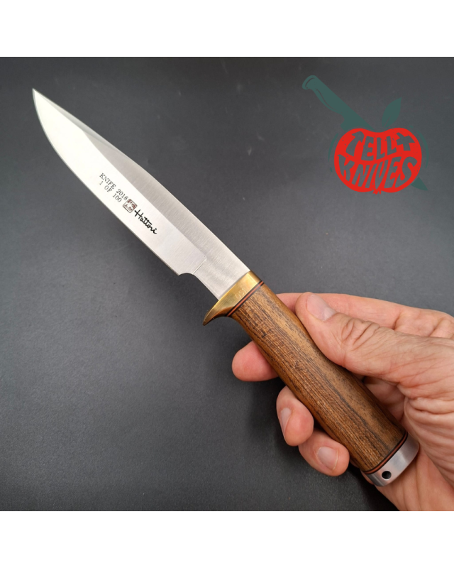 Hattori fixed blade 2018 Limited Edition 100pces Knife of the Year AUS-8 stainless steel brass guard and pommel bocote wood