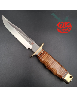 Al Mar Knives 4008 MACV SOG Fighting Knife SF stacked leather handle brown leather sheath