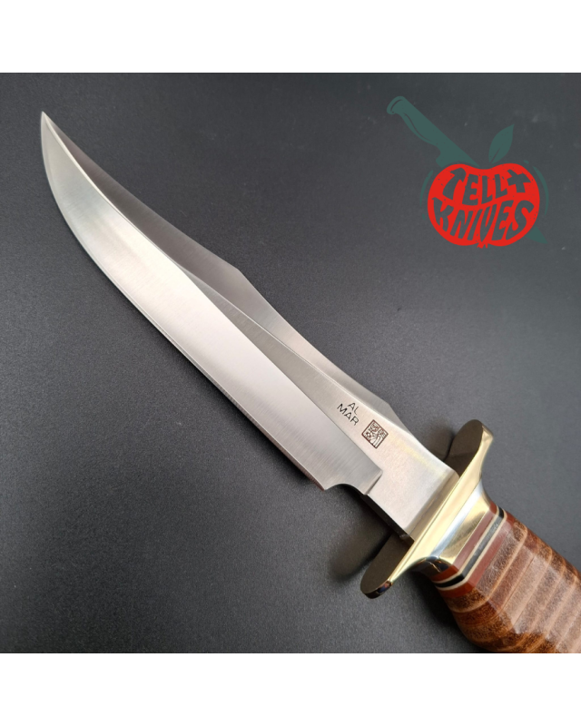 Al Mar Knives 4008 MACV SOG Fighting Knife SF stacked leather handle brown leather sheath