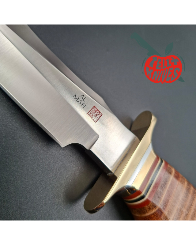 Al Mar Knives 4008 MACV SOG Fighting Knife SF stacked leather handle brown leather sheath