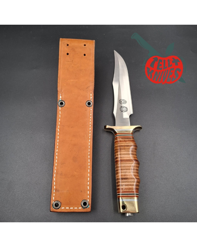 Al Mar Knives 4008 MACV SOG Fighting Knife SF stacked leather handle brown leather sheath