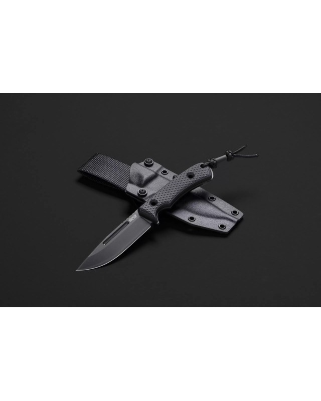 TRC Knives South Pole Vanadis 4 Extra steel DLC black Finish black G10 handle black kydex