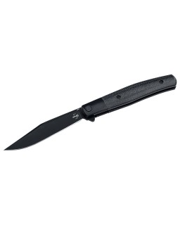 Boker Plus Modern Stockmann Folding Knife Nitro-V stainless steel blackwash finish blade black micarta handle