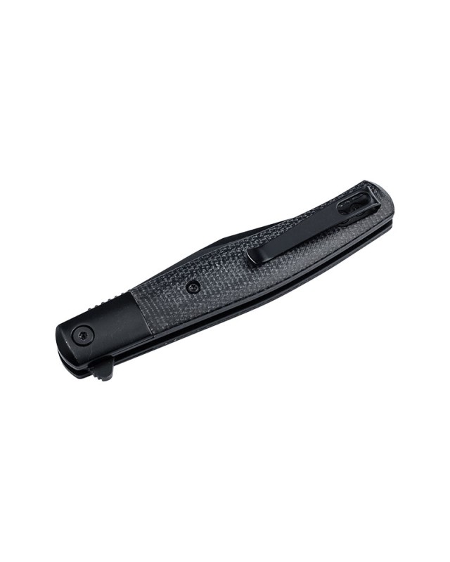 Boker Plus Modern Stockmann Folding Knife Nitro-V stainless steel blackwash finish blade black micarta handle