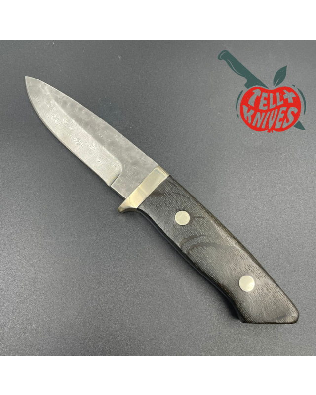 BÖKER Solingen fixed blade Damast 300 layers petrified oak handle