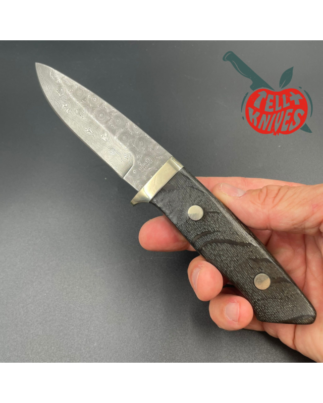 BÖKER Solingen fixed blade Damast 300 layers petrified oak handle
