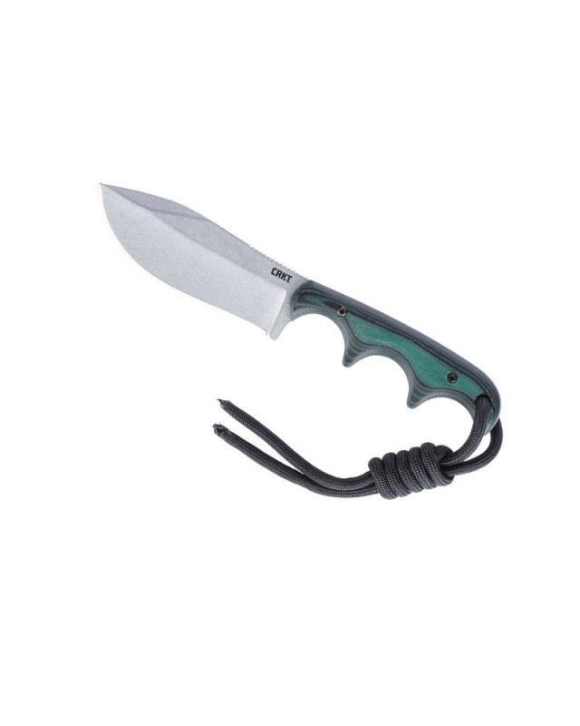 CRKT Minimalist Nessmuk Fixed Knife D2 Steel Micarta Green and Black Handle