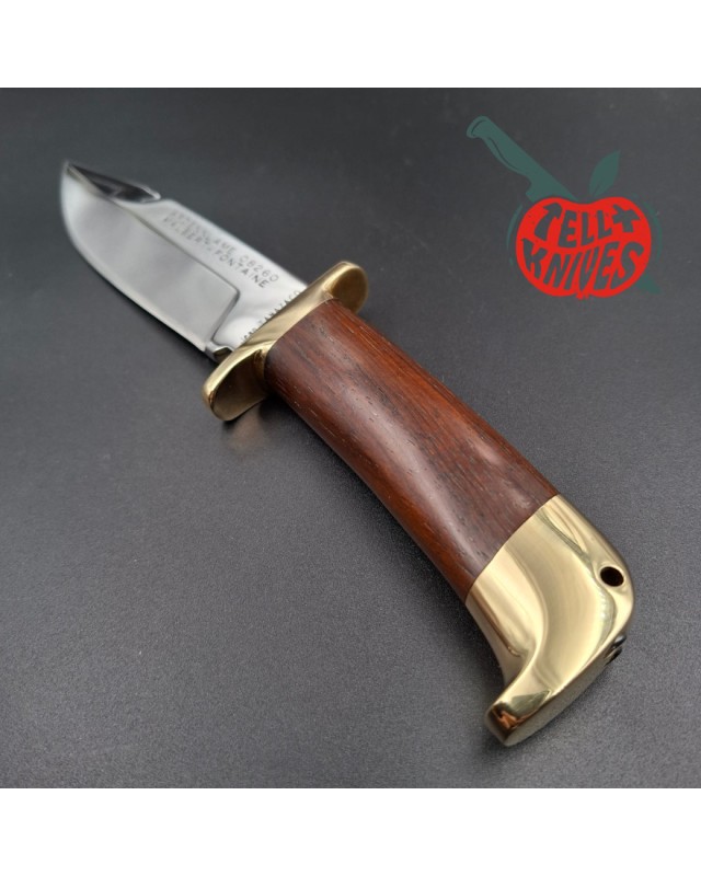 Jean Tanazacq Ardennlame Modèle Tronçay 2 acier 440C forgé finition miroir garde laiton manche bois de noyer étui cuir