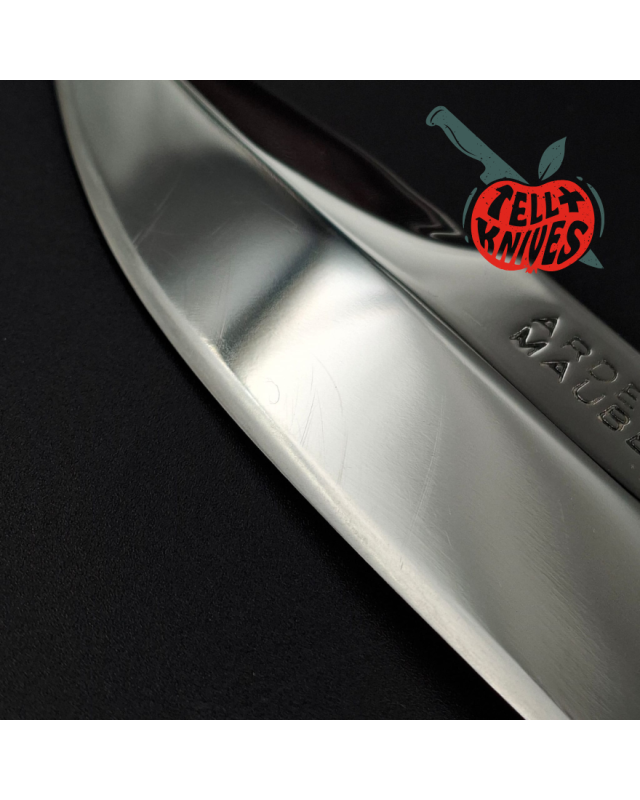 Jean Tanazacq Ardennlame Modèle Tronçay 2 acier 440C forgé finition miroir garde laiton manche bois de noyer étui cuir