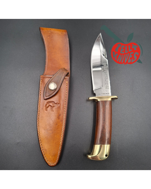 Jean Tanazacq Ardennlame Modèle Tronçay 2 acier 440C forgé finition miroir garde laiton manche bois de noyer étui cuir