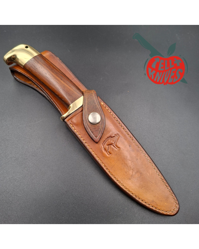 Jean Tanazacq Ardennlame Modèle Tronçay 2 acier 440C forgé finition miroir garde laiton manche bois de noyer étui cuir