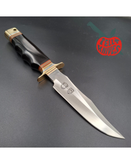 Al Mar Knives 4008 MACV SOG Fighting Knife SF black micarta handle brown leather sheath