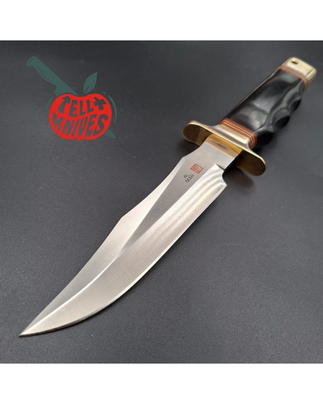 Al Mar Knives 4008 MACV SOG Fighting Knife SF black micarta handle brown leather sheath