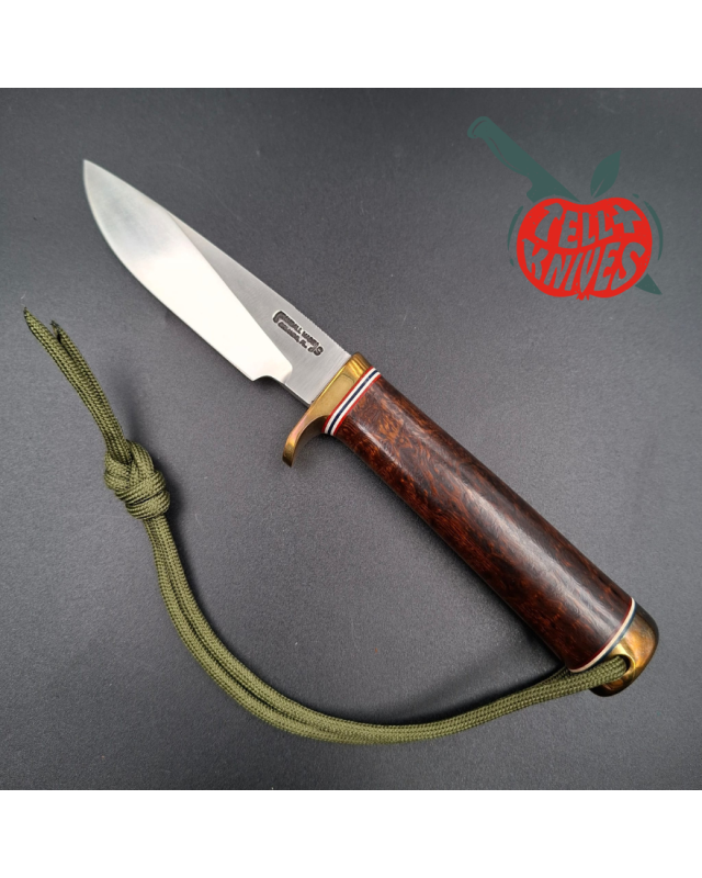 Randall Made Knives Model 26 - 4 Pathfinder stainless steel burl wood handle brass guard and pommel