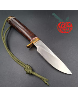 Randall Made Knives Model 26 - 4 Pathfinder stainless steel burl wood handle brass guard and pommel
