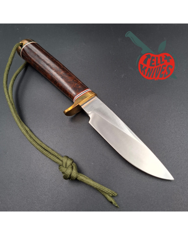 Randall Made Knives Model 26 - 4 Pathfinder stainless steel burl wood handle brass guard and pommel