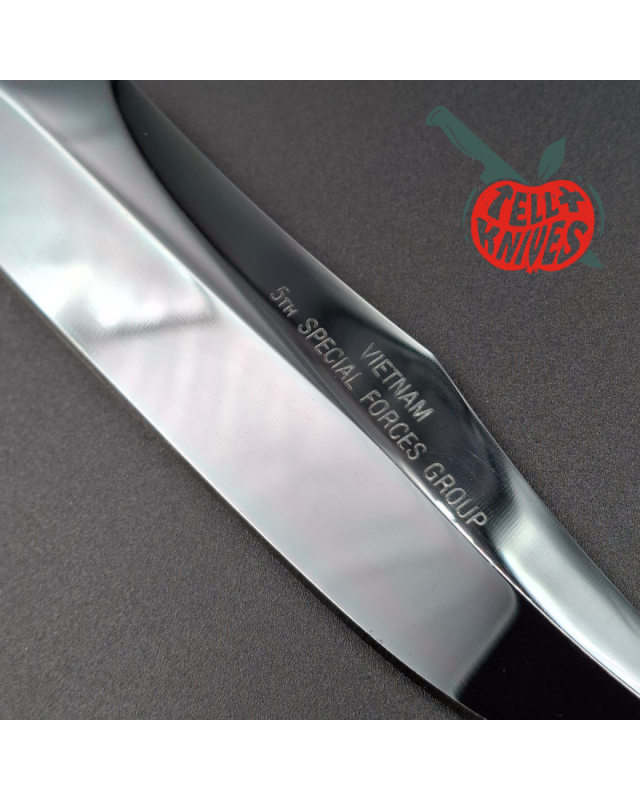 SOG S1 1986 5th Special Forces Group Vietnam - Numbered - blued SK5 carbon steel blade stacked leather handle black leather