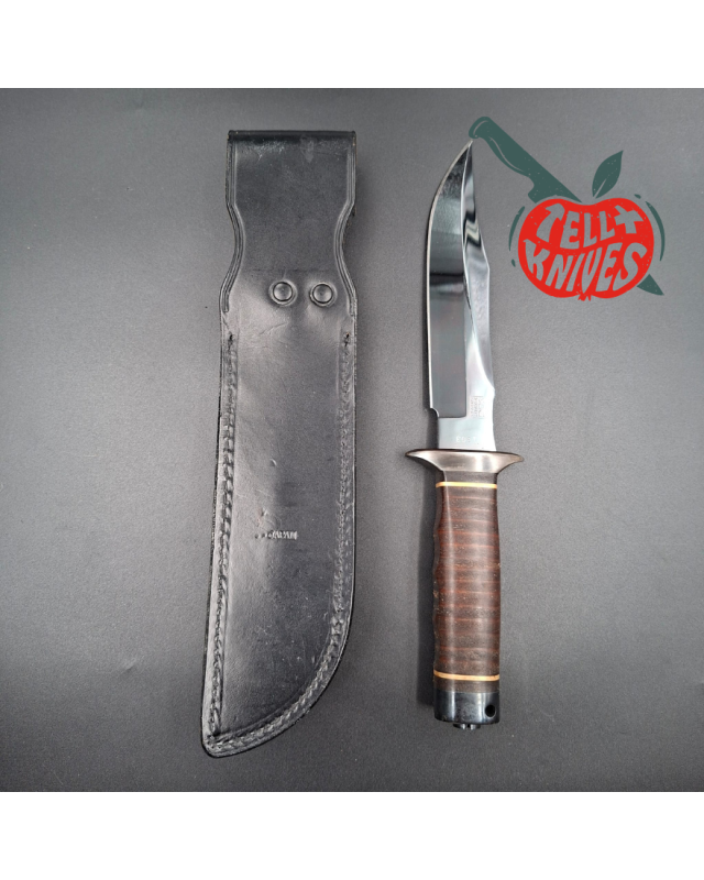 SOG S1 1986 5th Special Forces Group Vietnam - Numbered - blued SK5 carbon steel blade stacked leather handle black leather