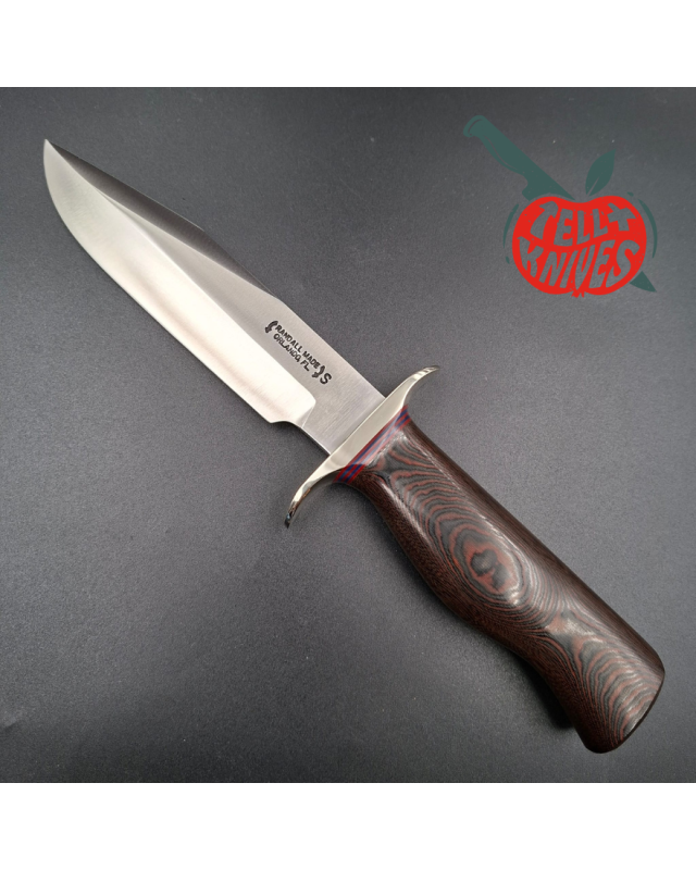 Randall Made Knives Model 15 5.5 Airman forged stainless steel black and red micarta handle nickel silver guard