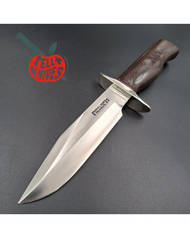 Randall Made Knives Model 15 5.5 Airman forged stainless steel black and red micarta handle nickel silver guard