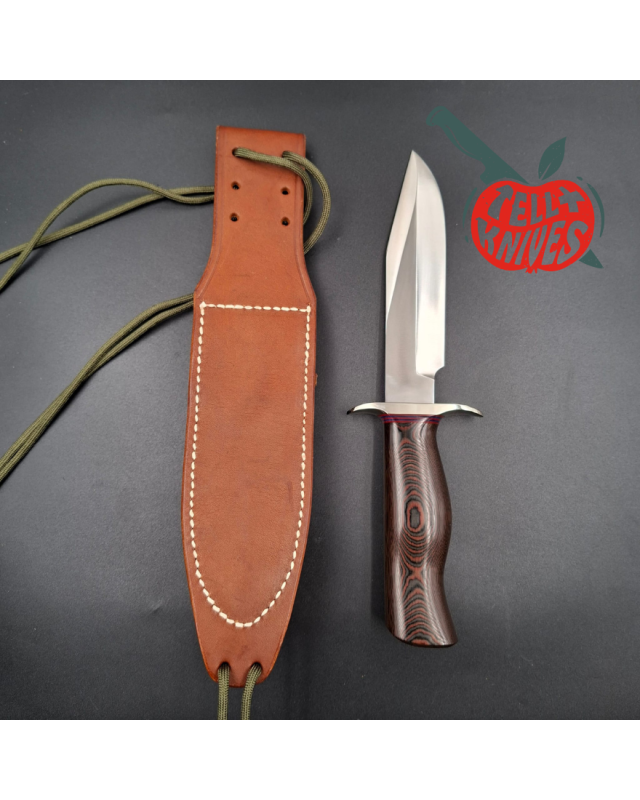 Randall Made Knives Model 15 5.5 Airman forged stainless steel black and red micarta handle nickel silver guard