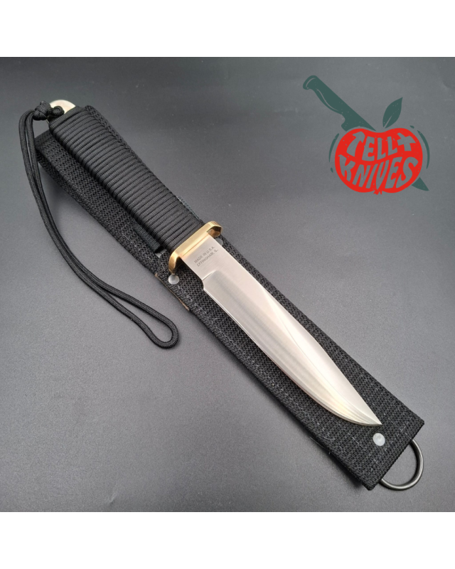 John EK - 1991/2004 Commando Bowie Final Edition 440C steel black paracord wrapped handle black nylon sheath