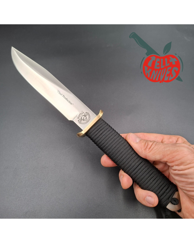 John EK - 1991/2004 Commando Bowie Final Edition 440C steel black paracord wrapped handle black nylon sheath