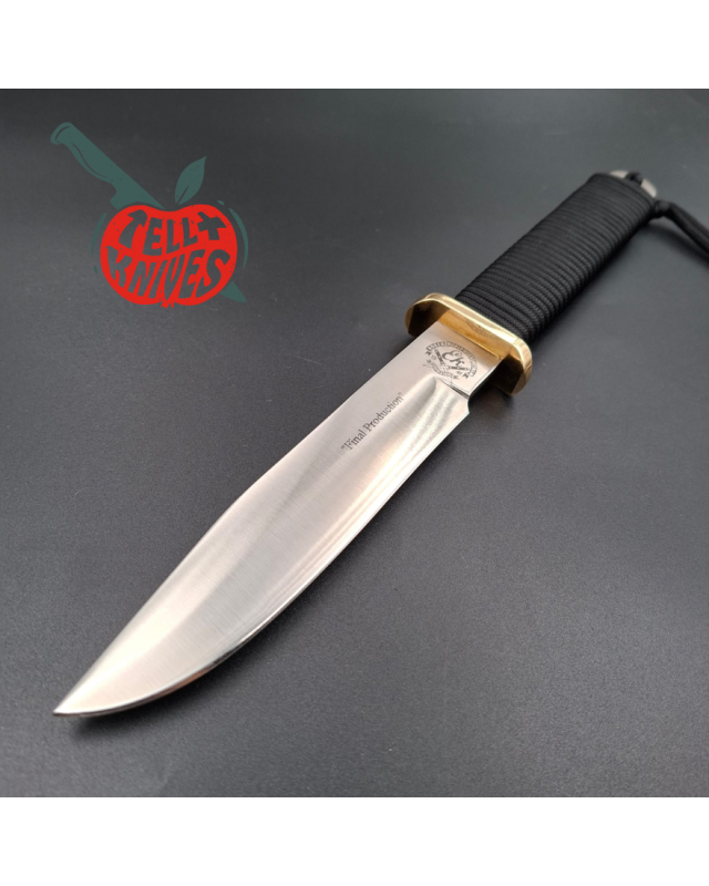 John EK - 1991/2004 Commando Bowie Final Edition 440C steel black paracord wrapped handle black nylon sheath