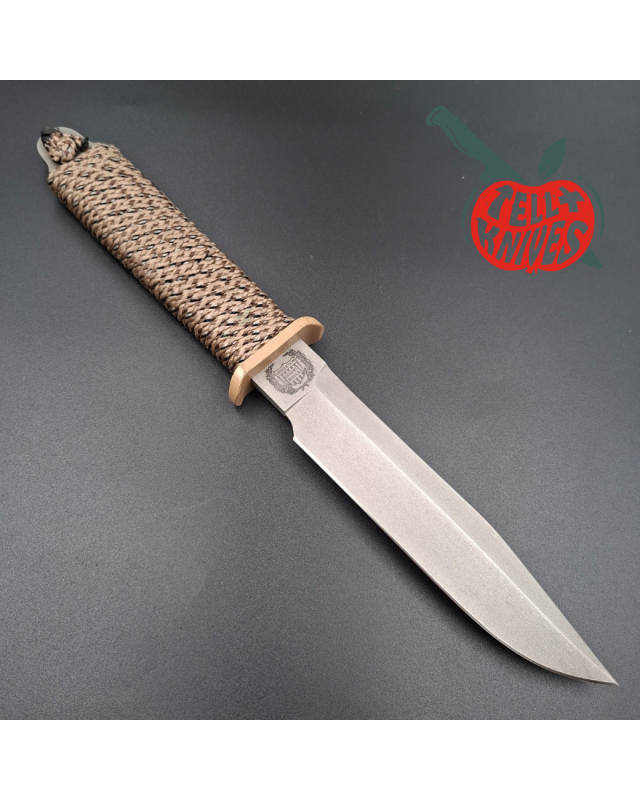 John EK - 1991 Commando Bowie - Operation Desert Shield Edition full tang 440C steel grey coating paracord wrapped handle