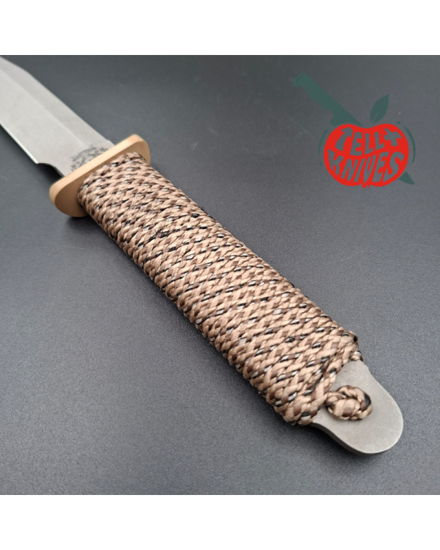 John EK - 1991 Commando Bowie - Operation Desert Shield Edition full tang 440C steel grey coating paracord wrapped handle