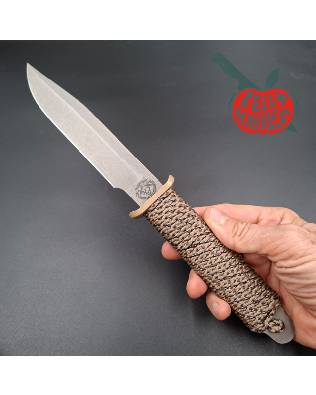 John EK - 1991 Commando Bowie - Operation Desert Shield Edition full tang 440C steel grey coating paracord wrapped handle