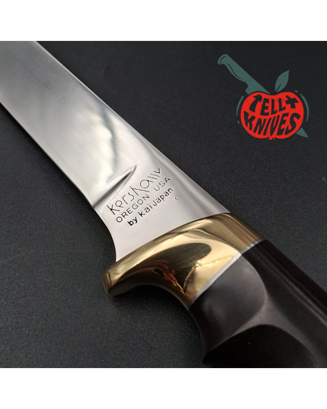Kershaw fixed blade 1031 Fisher AUS8 stainless steel brass guard and pommel phenolic resin handle Hattori Design