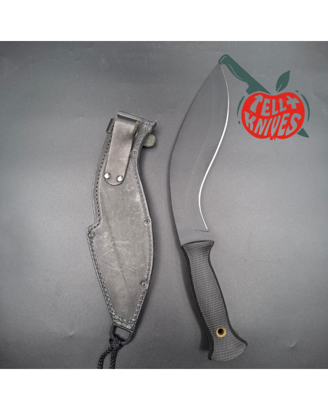 Cold Steel Kukri Light full tang Carbon V steel black epoxy finish black kraton handle black leather sheath