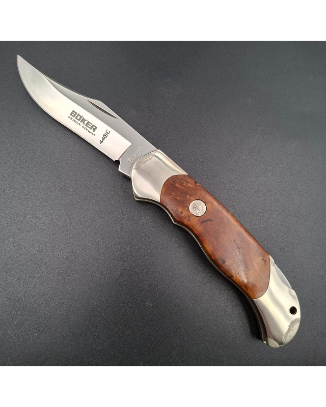 BÖKER Soligen Optima folding knife 1997 Limited Edition 440C stainless steel blade Thuya wood