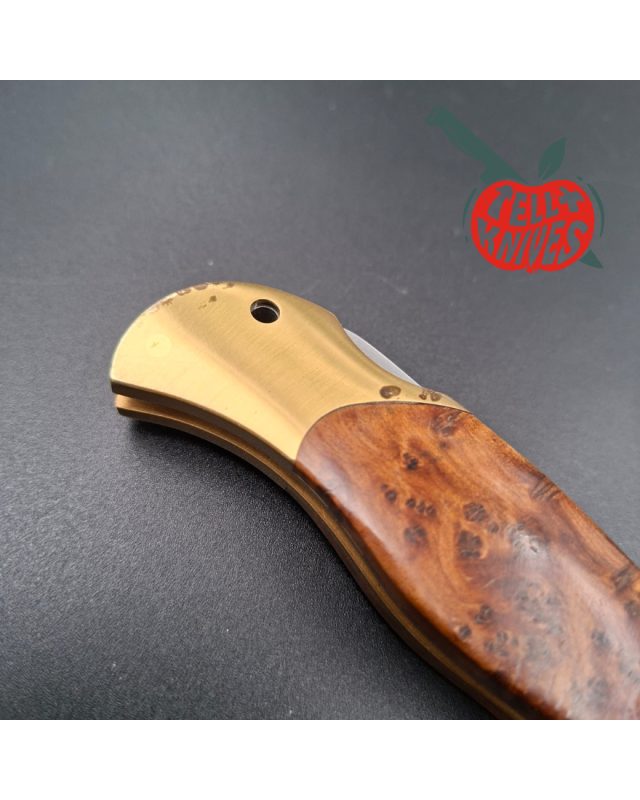 BÖKER Soligen Optima folding knife 1994 Limited Edition Damascus steel blade Thuya wood