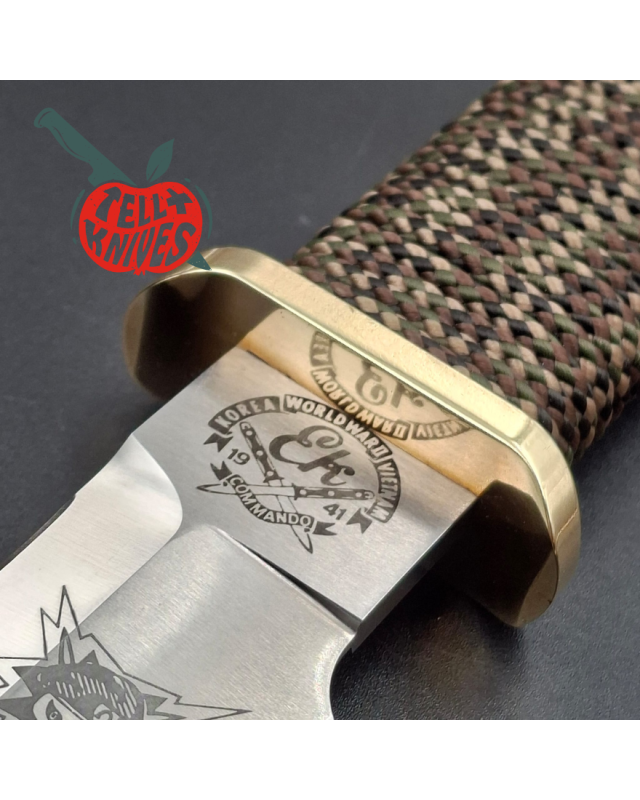 John EK - 1980/90 Commando Bowie Soldier of Fortune Limited Edition full tang 440C steel camo paracord wrapped handle