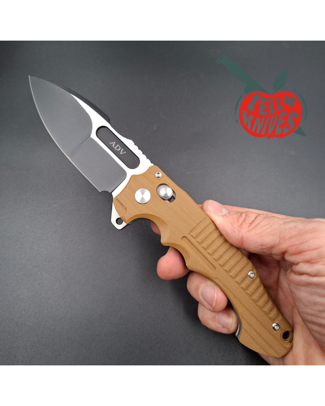 ADV Tactical Bullshark AUS-10 stainless steel DLC black finish G10 scales handle crossbar lock