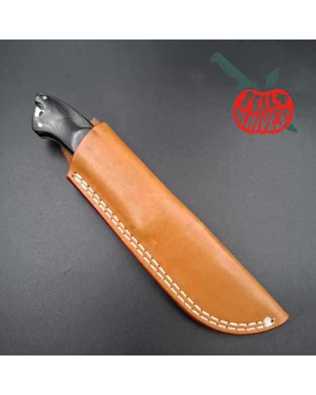 Cold Steel Pendleton Custom Classic Fixed Blade Knife VG-1 SAN MAI black micarta handle brown leather sheath