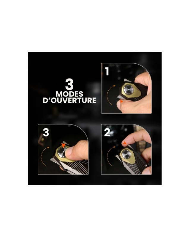 Remette Infinite Power  M390 steel stonewash finish blade black and gold titanium handle Dagger blade Swiss Legal