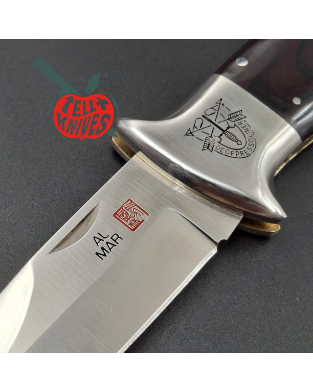 Al Mar Knives SERE 3003 folding knife AUS6 stainless steel Special Forces Series micarta handle leather sheath