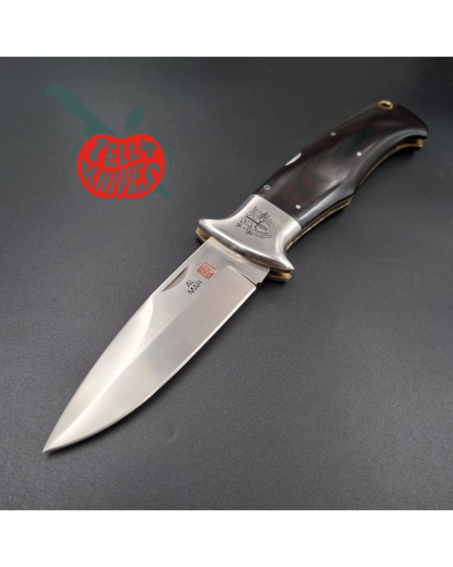 Al Mar Knives SERE 3003 folding knife AUS6 stainless steel Special Forces Series micarta handle leather sheath