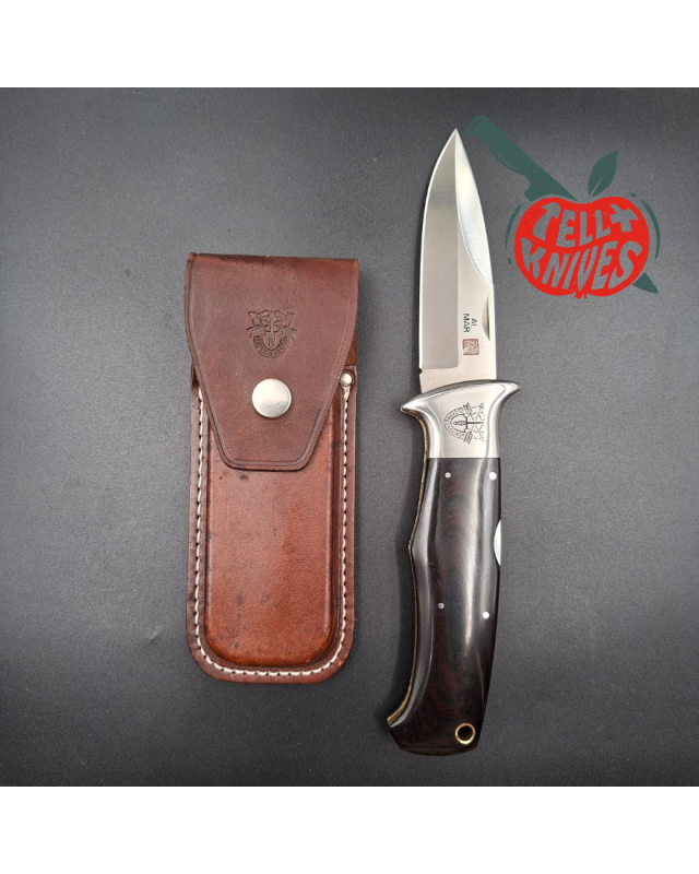 Al Mar Knives SERE 3003 folding knife AUS6 stainless steel Special Forces Series micarta handle leather sheath
