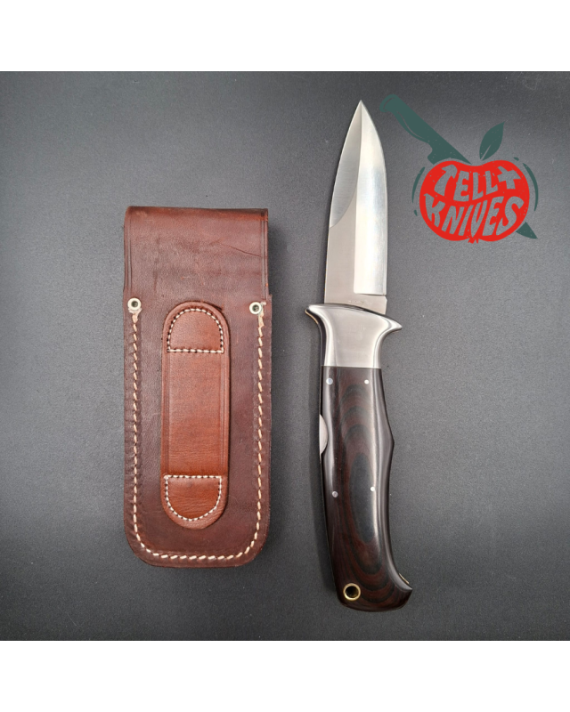 Al Mar Knives SERE 3003 folding knife AUS6 stainless steel Special Forces Series micarta handle leather sheath